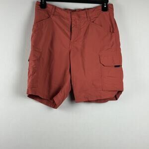 Land's End Men Nylon Cargo Hiking Shorts Orange Size M 32 Outdoor Beach Pockets